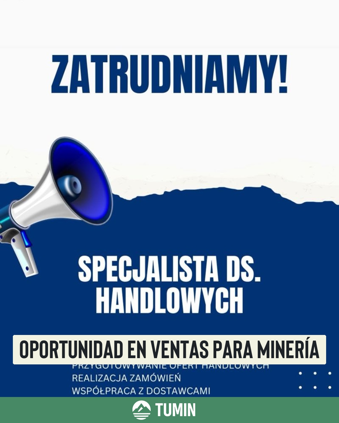 Oportunidad en ventas para minería